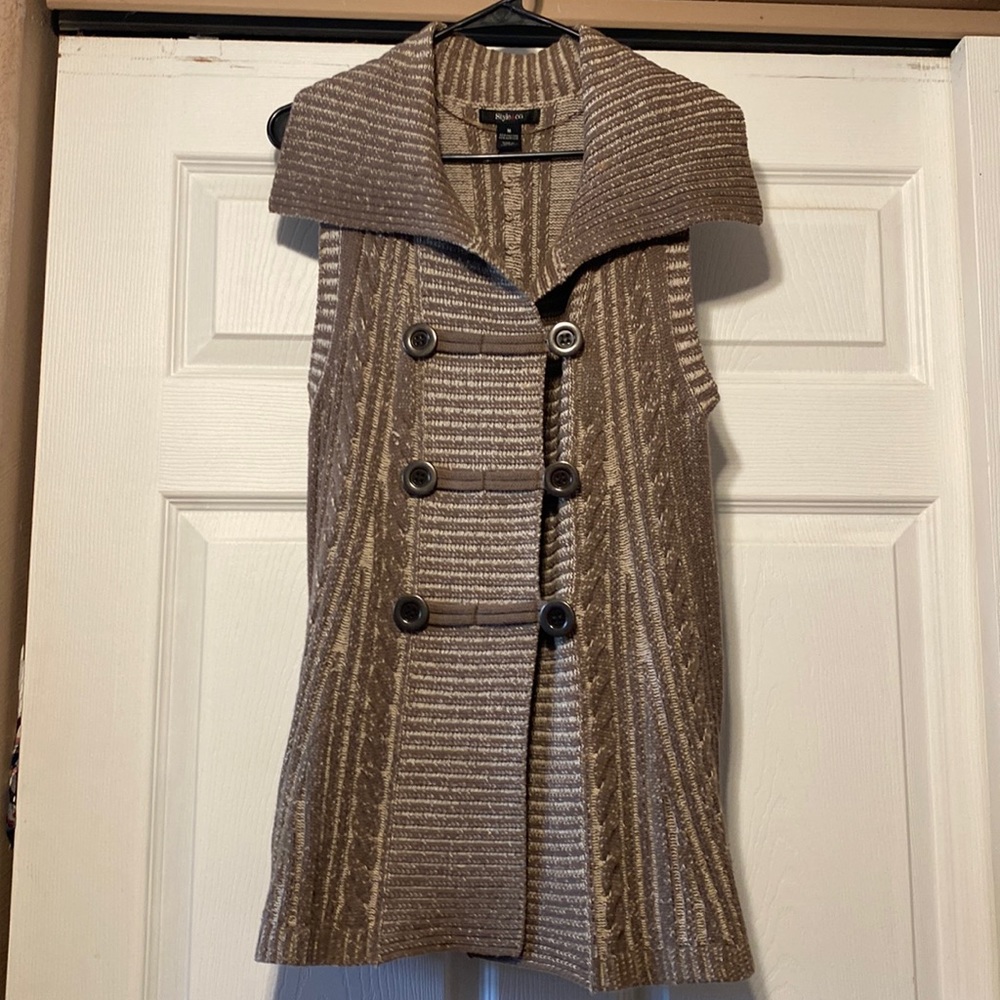 Brown/tan sweater vest dress